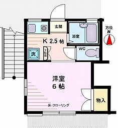 グローリー浦和 1Kの間取図画像