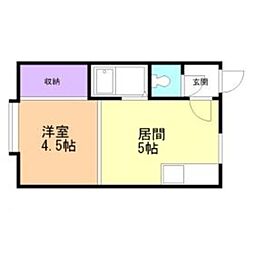 クルーズハウス澄川 3階1DKの間取り