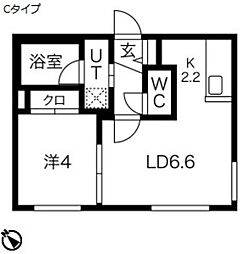 輝和(KIWA)　仮)平岸4条16丁目MS 1階1LDKの間取り