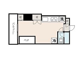 札幌市営南北線 南平岸駅 徒歩4分の賃貸マンション 2階ワンルームの間取り