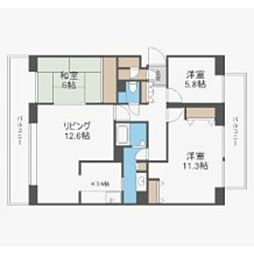 アームズ虹が杜 5階3LDKの間取り