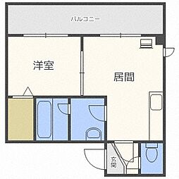 ラディエンスビル 1DKの間取図画像