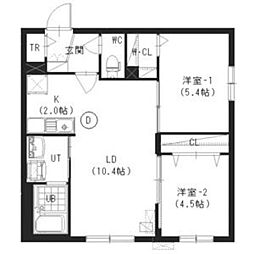ルプリーズ澄川 2LDKの間取図画像