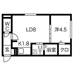 SENNA澄川 1LDKの間取図画像