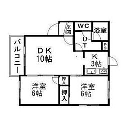 第8大慶ビル 2LDKの間取図画像