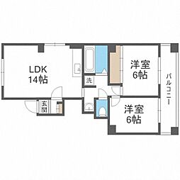 ドリームハウス澄川 2LDKの間取図画像