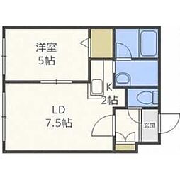 ピュアライフ5-3 1LDKの間取図画像