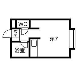 サザンポート2 ワンルームの間取図画像