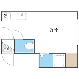 サウスヒル23 ワンルームの間取図画像