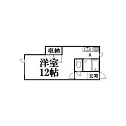 ハイツエルム ワンルームの間取図画像