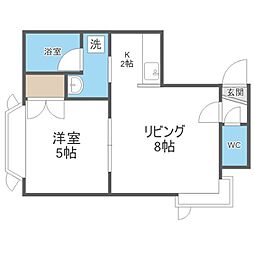 フォーサイト南34 1LDKの間取図画像
