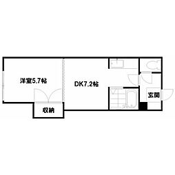 デベックス澄川47 1DKの間取図画像