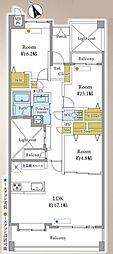 ファーネストヒルズ高宮インテルノ 3LDKの間取図画像