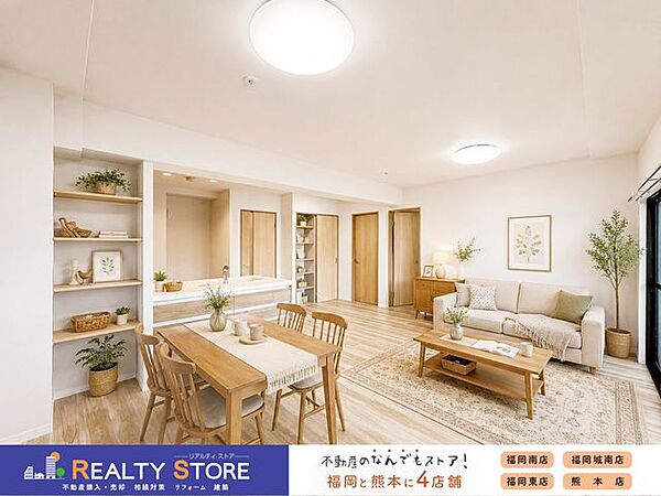 18.8帖のゆとりのあるリビング♪ナチュラルカラーのフローリングがお部屋を明るく演出してくれます♪※家具はイメージです。