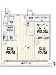サンシャイン野間 2SLDKの間取図画像