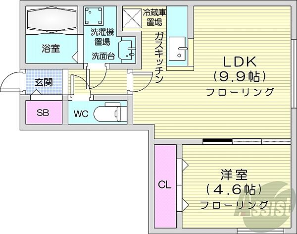 北海道札幌市中央区南七条西17丁目(賃貸マンション1LDK・3階・34.02㎡)の写真 その2