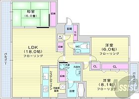 北海道札幌市中央区南四条西21丁目（賃貸マンション3LDK・5階・86.57㎡） その2