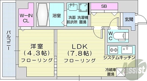 北海道札幌市中央区南一条西7丁目(賃貸マンション1DK・10階・33.01㎡)の写真 その2