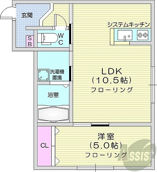 北海道札幌市中央区南六条西13丁目(賃貸マンション1LDK・1階・35.92㎡)の写真 その2