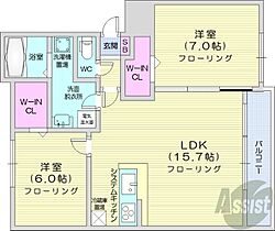 北海道札幌市北区北二十五条西14丁目（賃貸マンション2LDK・3階・63.09㎡） その2