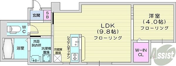 北海道札幌市中央区北二条西27丁目(賃貸マンション1LDK・4階・34.08㎡)の写真 その2