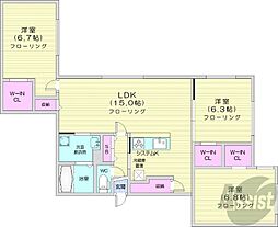 レブニーズ ザ・レジデンス 宮の森 3LDKの間取図画像