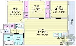 SーRESIDENCE南郷clarity 3LDKの間取図画像