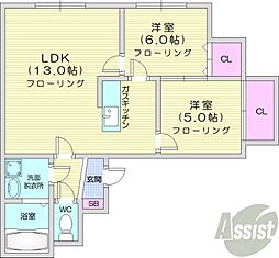 N216 2LDKの間取図画像