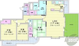 札幌市営東西線 円山公園駅 徒歩10分の賃貸マンション 1階3LDKの間取り