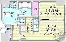 ルラシオン札幌駅前 7階1LDKの間取り