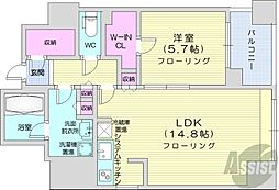 札幌市営南北線 大通駅 徒歩2分の賃貸マンション 3階1LDKの間取り