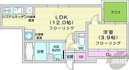 ARISTO北7条 1階1LDKの間取り