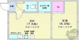 Y's環状通東 1DKの間取図画像
