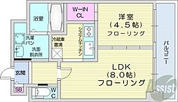 小泉マンションMem19 9階1LDKの間取り