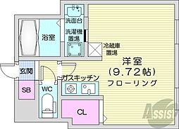 GrandSuccessLusso 2階ワンルームの間取り