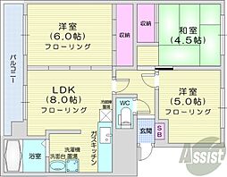CUBLE 3DKの間取図画像