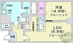 ルラシオン札幌駅前 3階1LDKの間取り