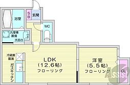 KINOS16 2階1LDKの間取り