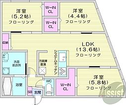 ラグランジュ円山 3LDKの間取図画像