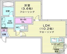 札幌市中央区南十一条西13丁目マンション 1LDKの間取図画像