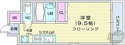 メゾンクレスト元町 ワンルームの間取図画像