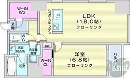 プライムメゾン大通公園 1LDKの間取図画像
