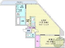 プレステージ・ウィル 1LDKの間取図画像