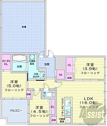 仮)ラ・シュエット元町 3LDKの間取図画像