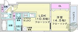 GRACIASN14 1LDKの間取図画像