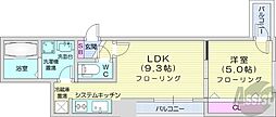 ラクラス札幌北7条 1LDKの間取図画像