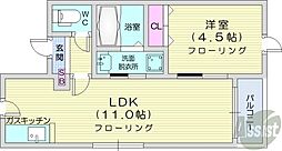 ライズ313 1LDKの間取図画像