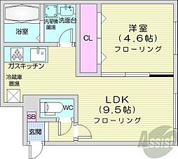 ポルトボヌール 1LDKの間取図画像