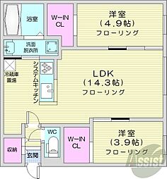 MONOLITH 2LDKの間取図画像