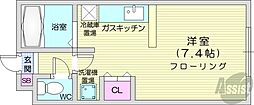 プラスパークN11 1Kの間取図画像